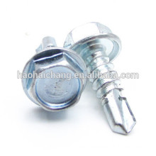 Indented Hexagon Washer Head Zinc Plated Self Drilling Screw